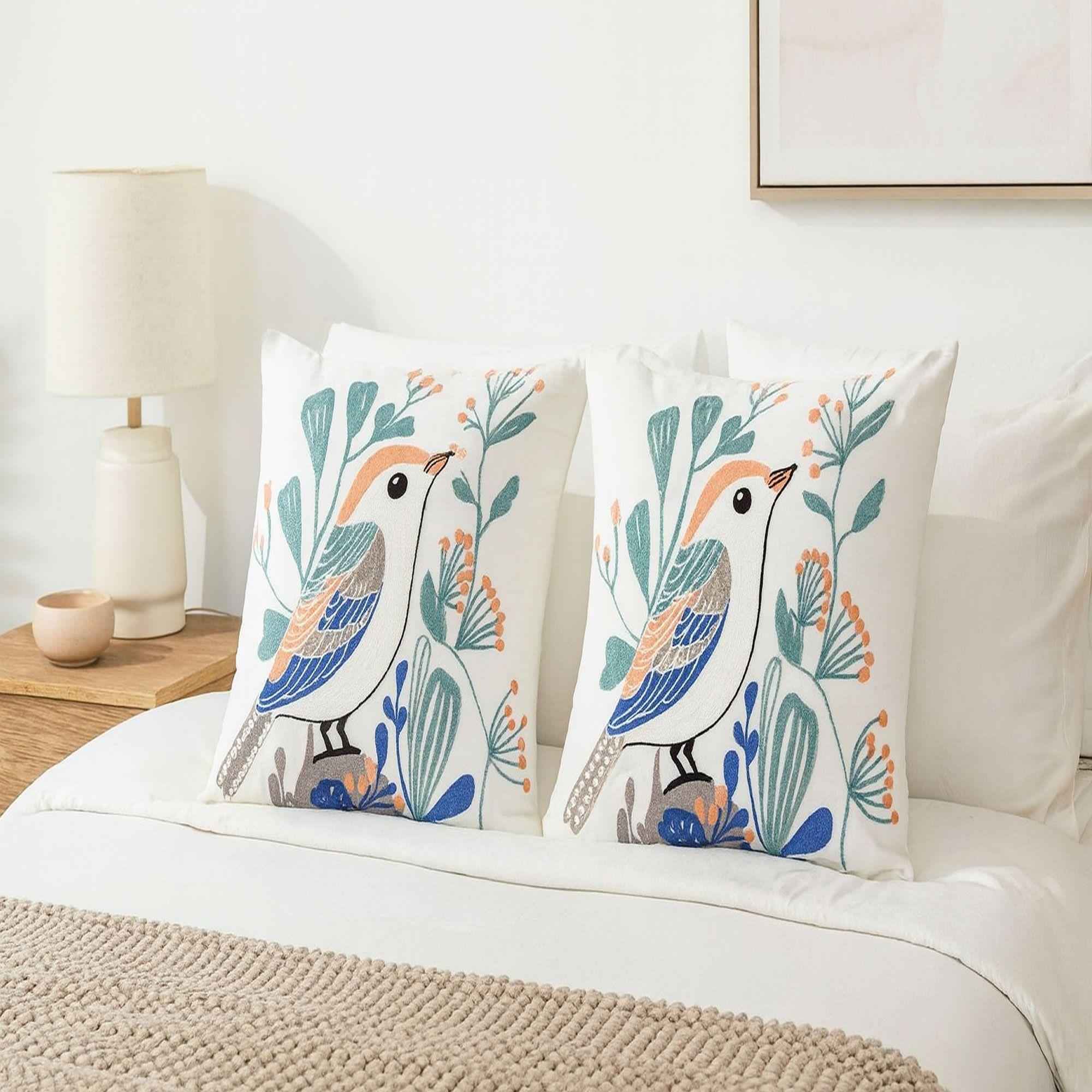 2 Fundas Bordado - Pajarito-1