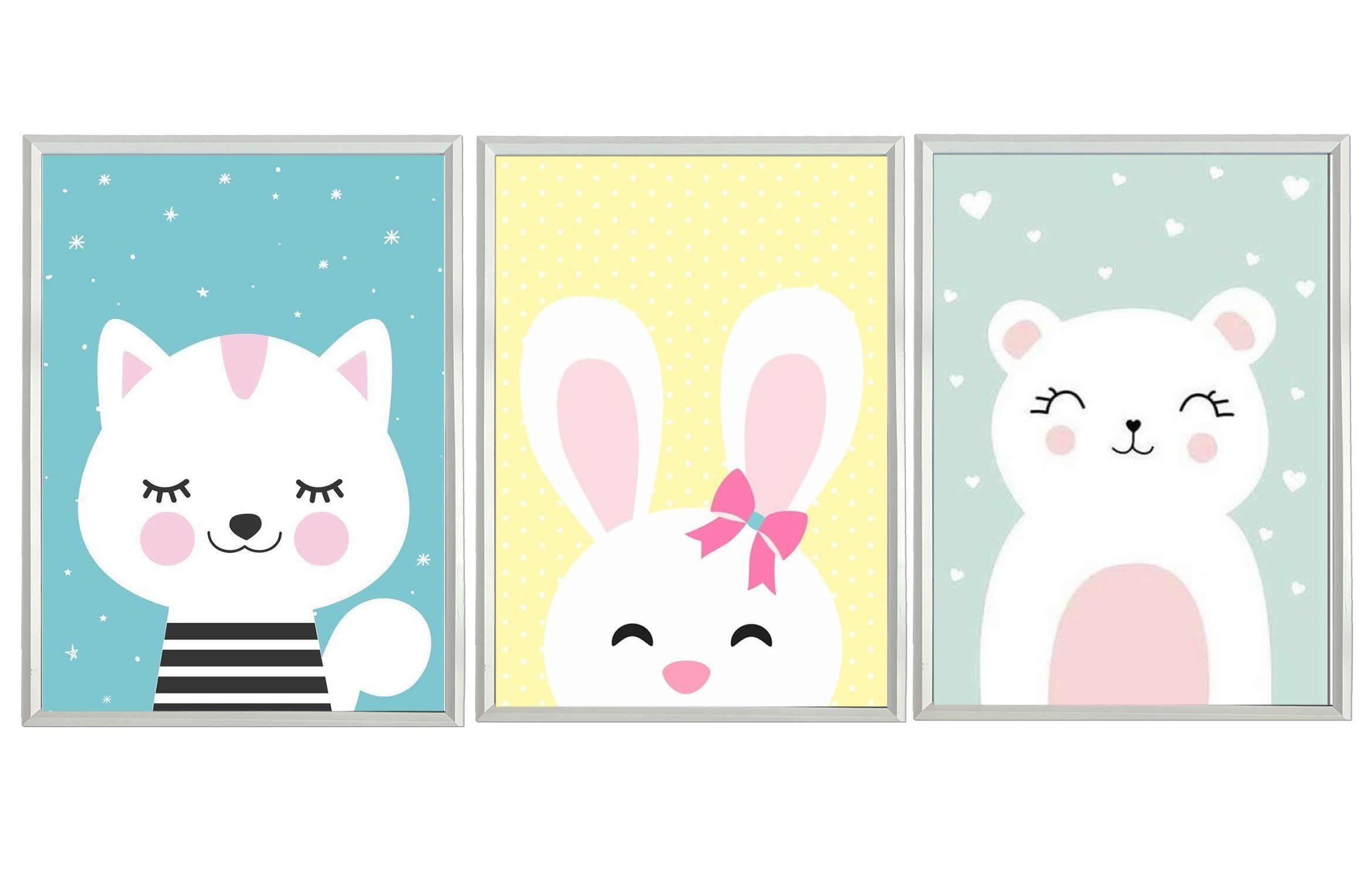 Set Cuadro Infantil Animales Kawaii-0