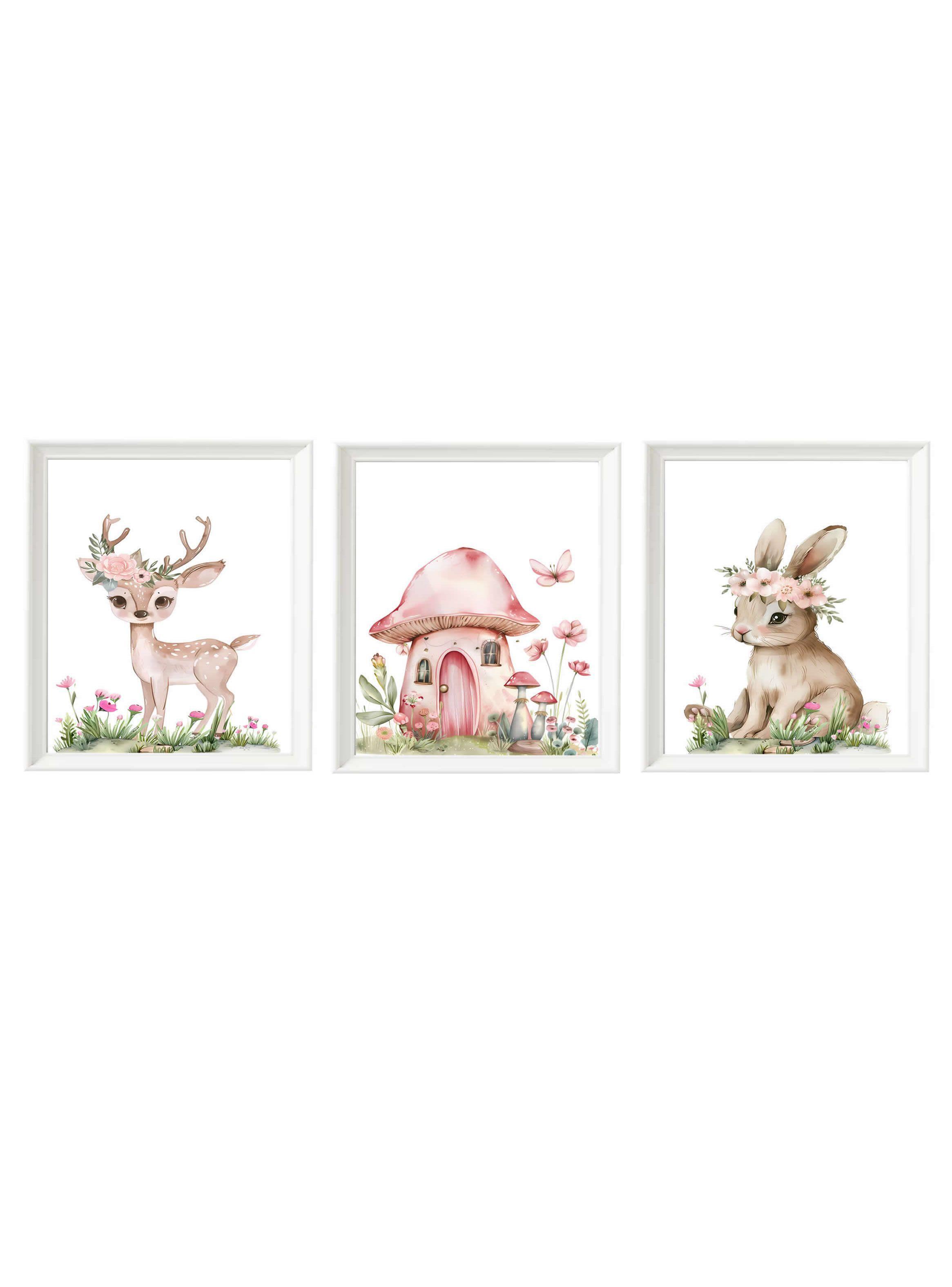 Set cuadros Infantil niña - Animales del Bosque-0