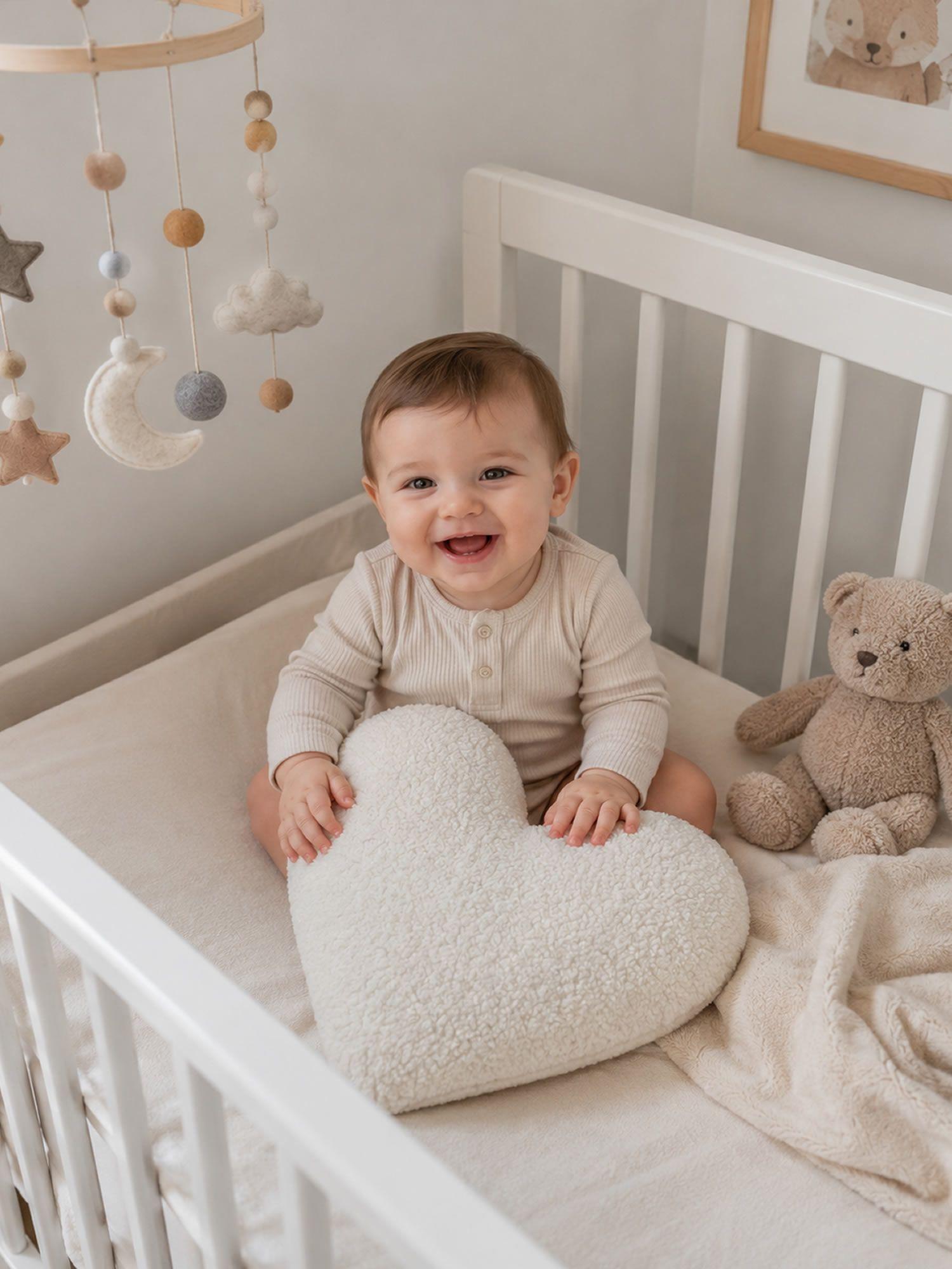 Cojin Bebe - Infantil  Forma Corazon Blanco-3