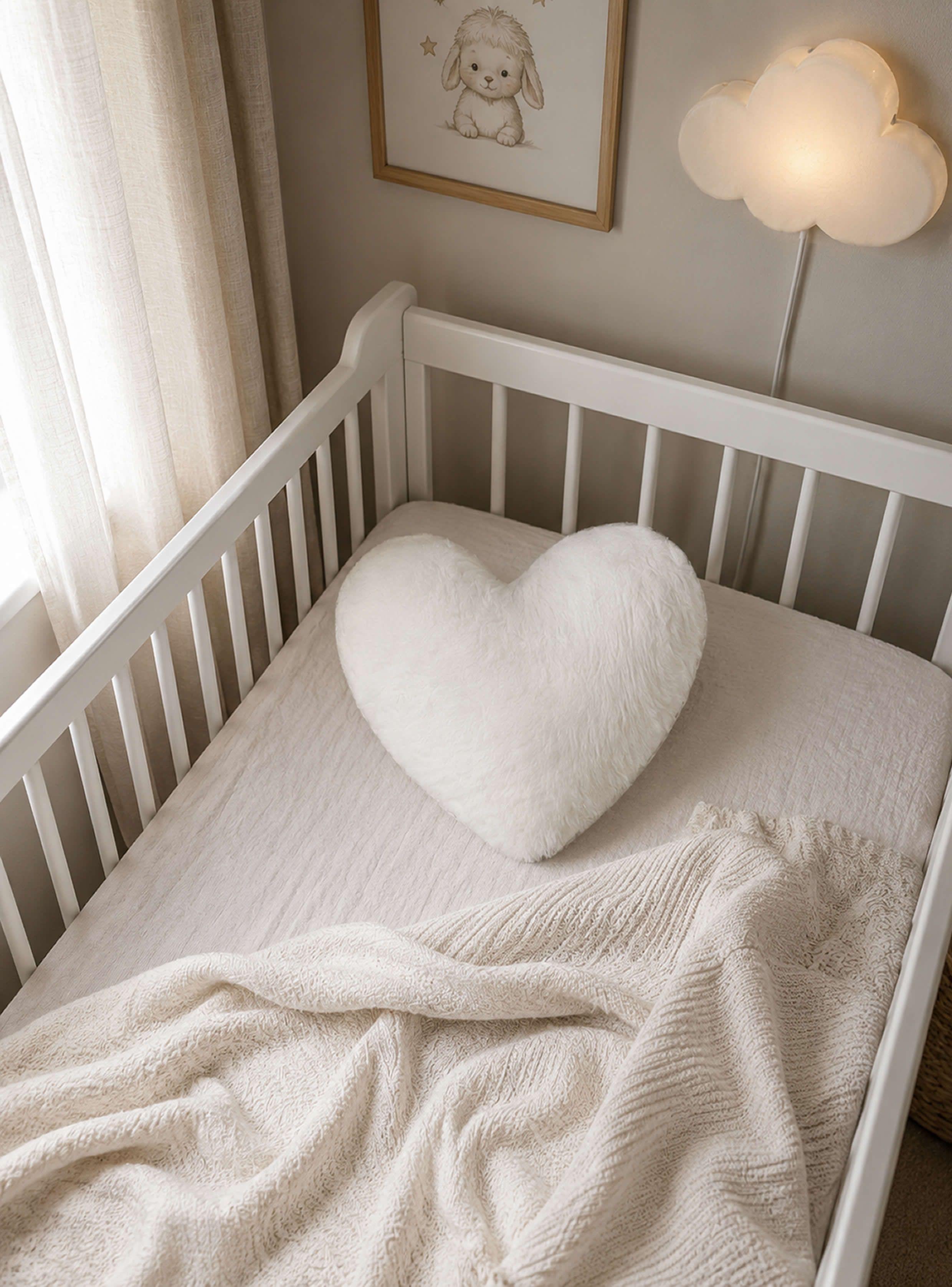 Cojin Bebe - Infantil  Forma Corazon Blanco-2