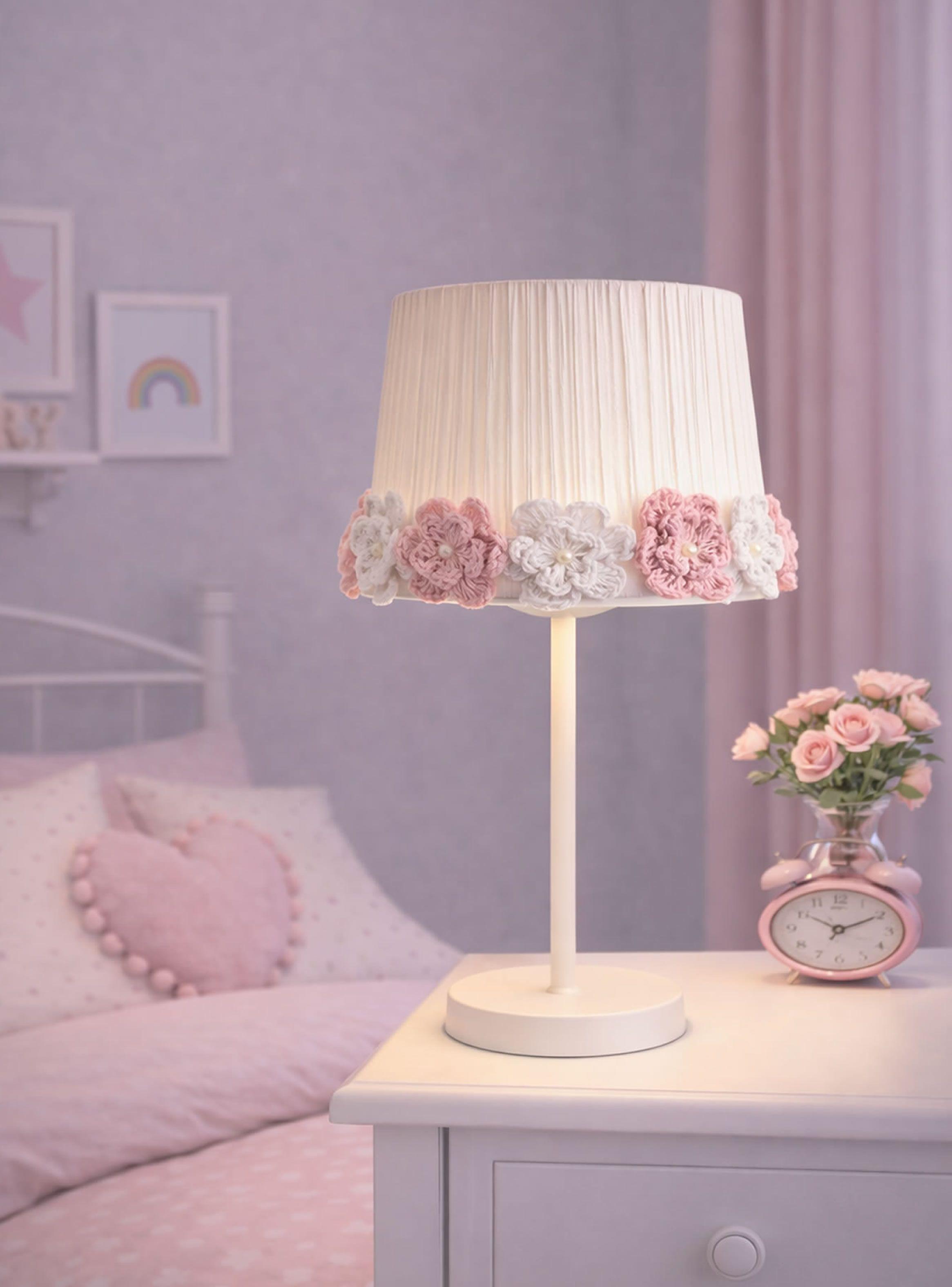 Lampara Velador Infantil Corona de Flores -2
