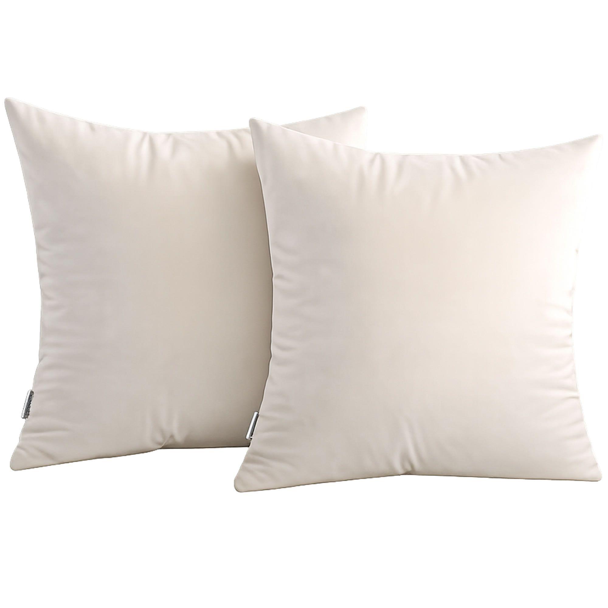 2 cojines Terciopelo Liso  - Crema-2