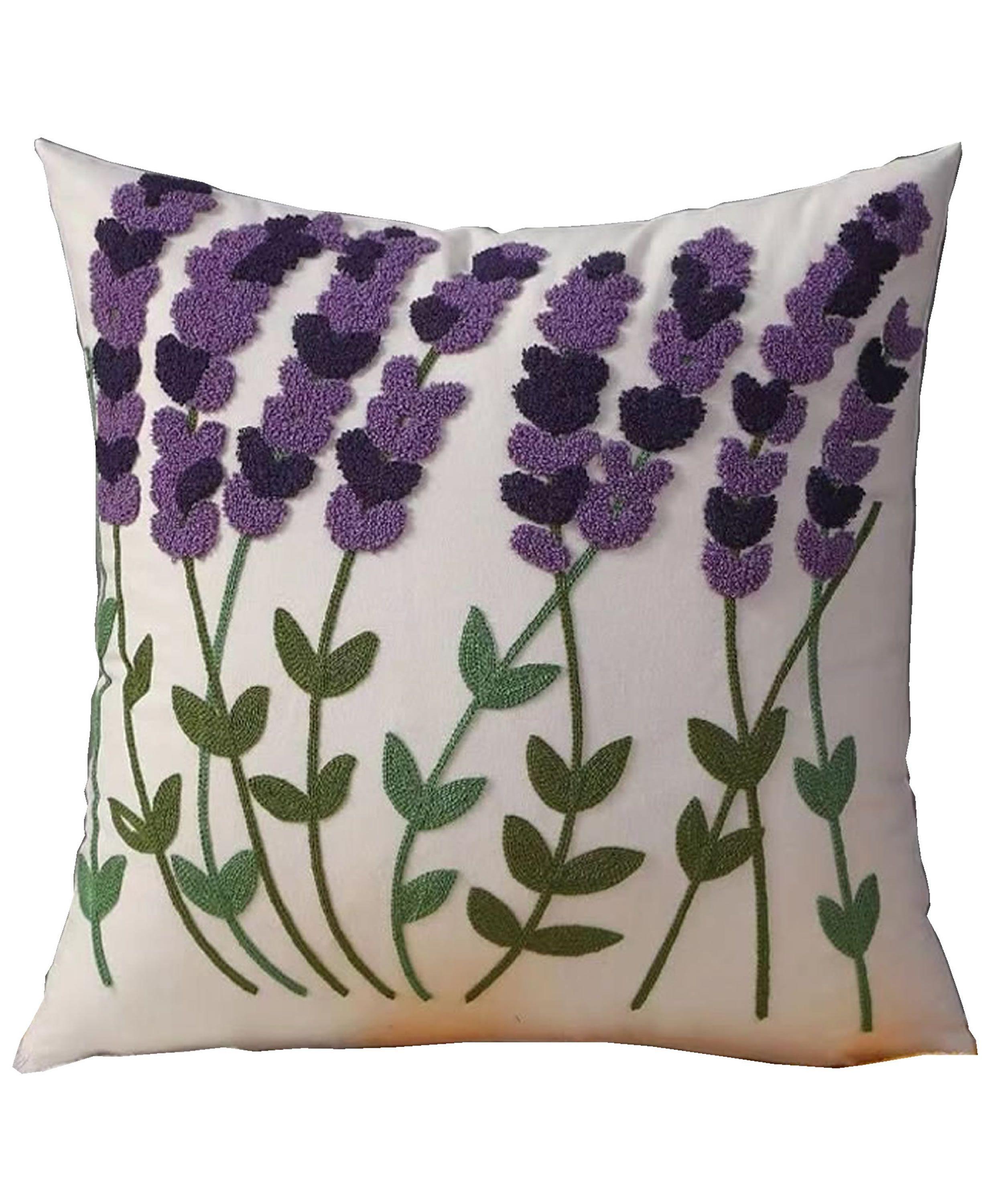 Cojin Bordado Lavanda Lila-0