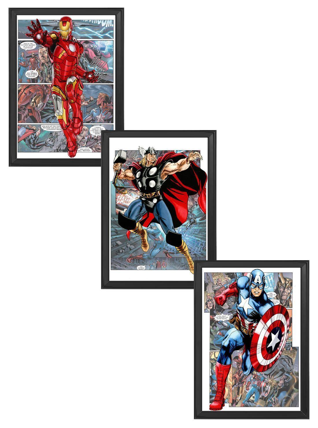 Set de Cuadros Infantiles Marvel (Ironman, Thor, Capitan America)-0