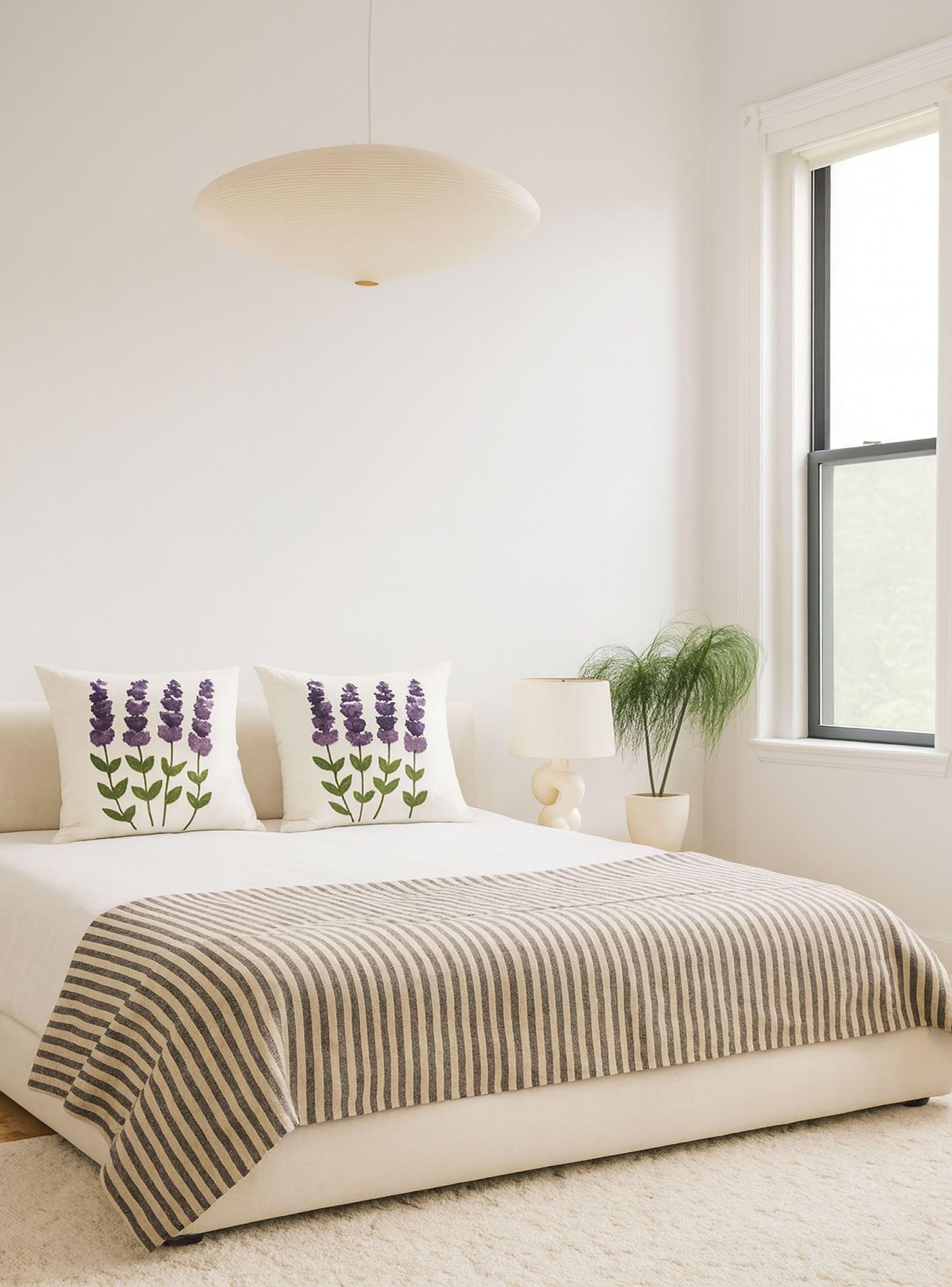 2 Fundas Cojín Bordado - Lavandas Lilas-2