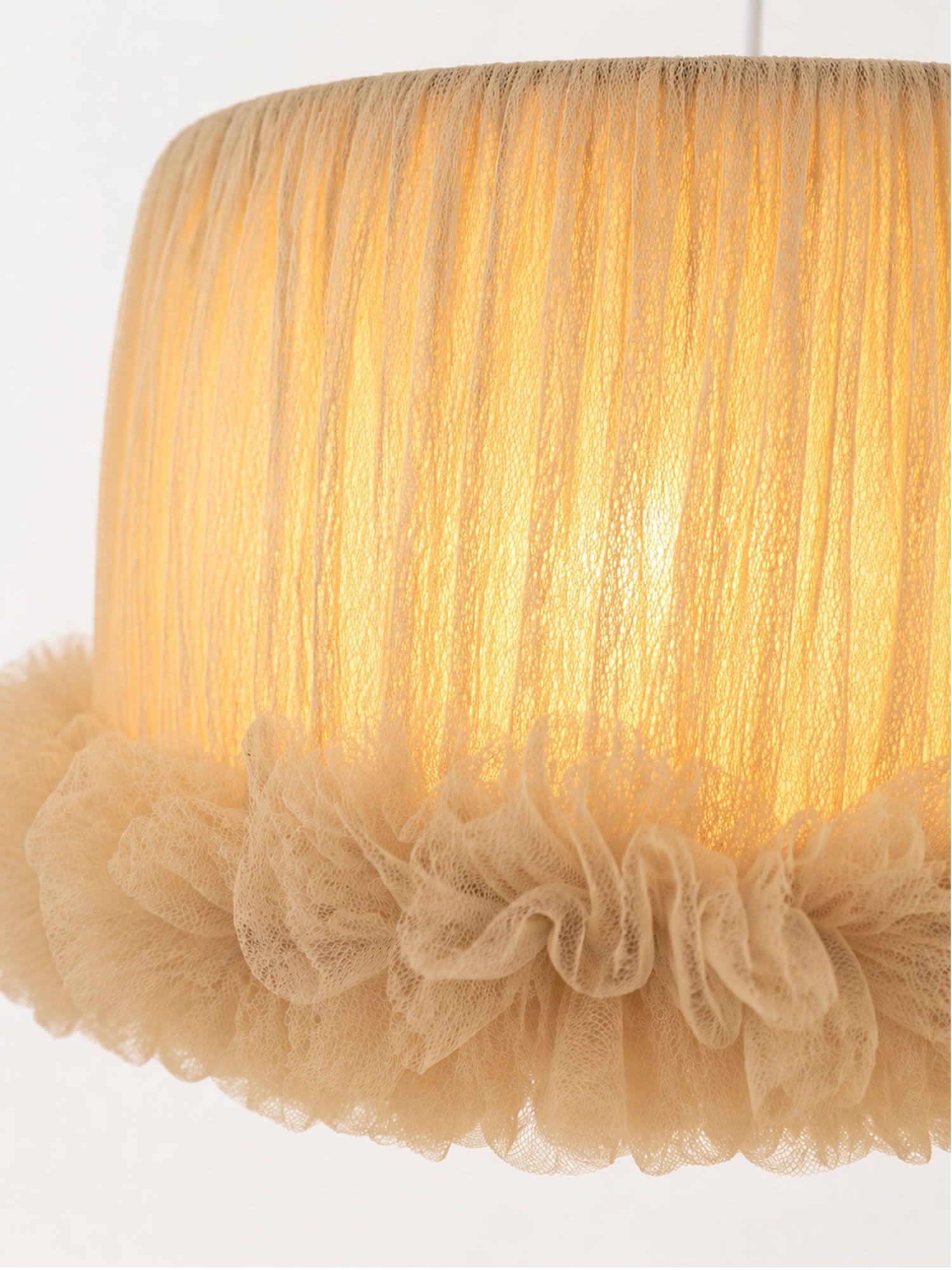 Lampara Velador Cisne Beige Base Dorada-2