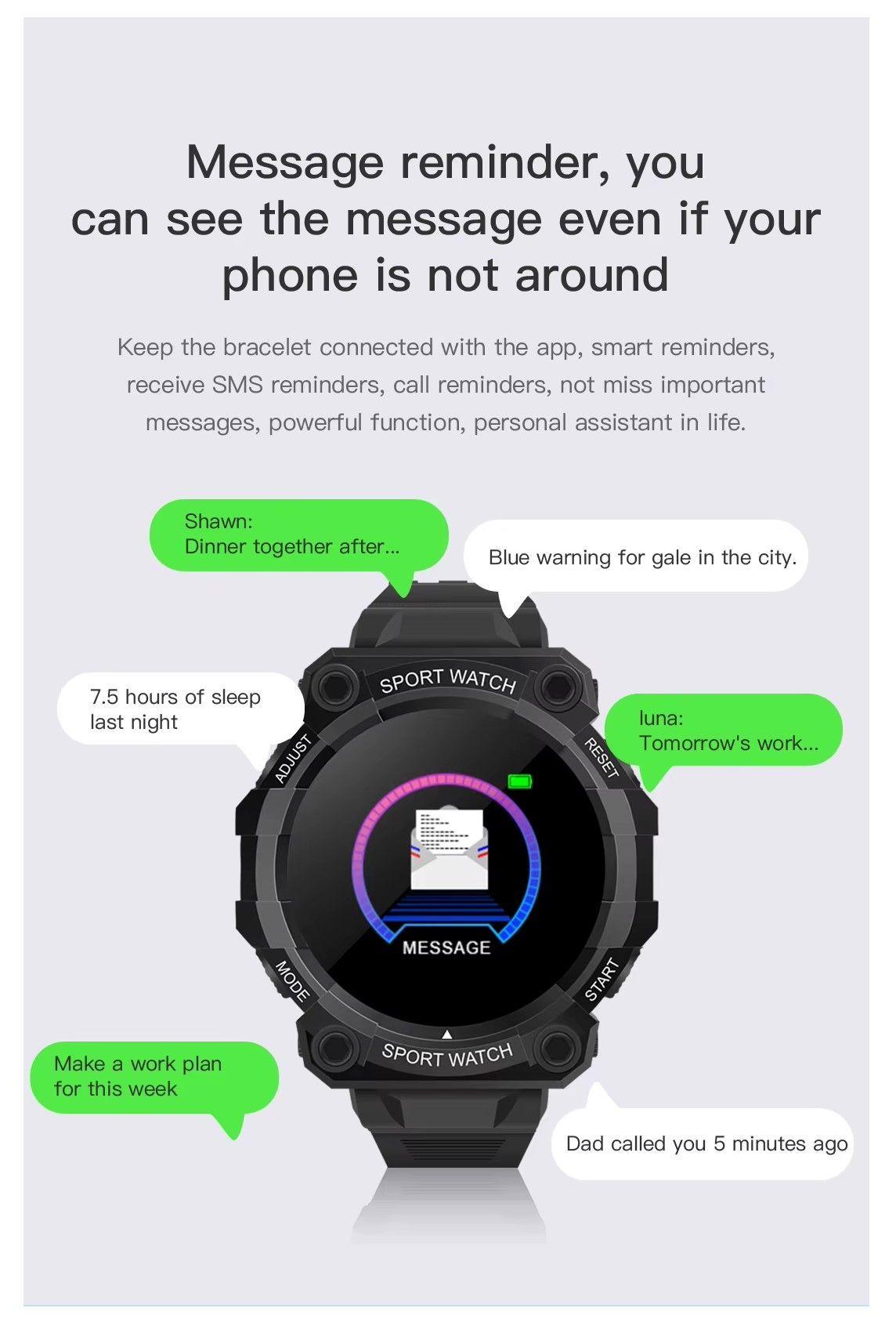 Reloj inteligente D68 Real Stepcount -6