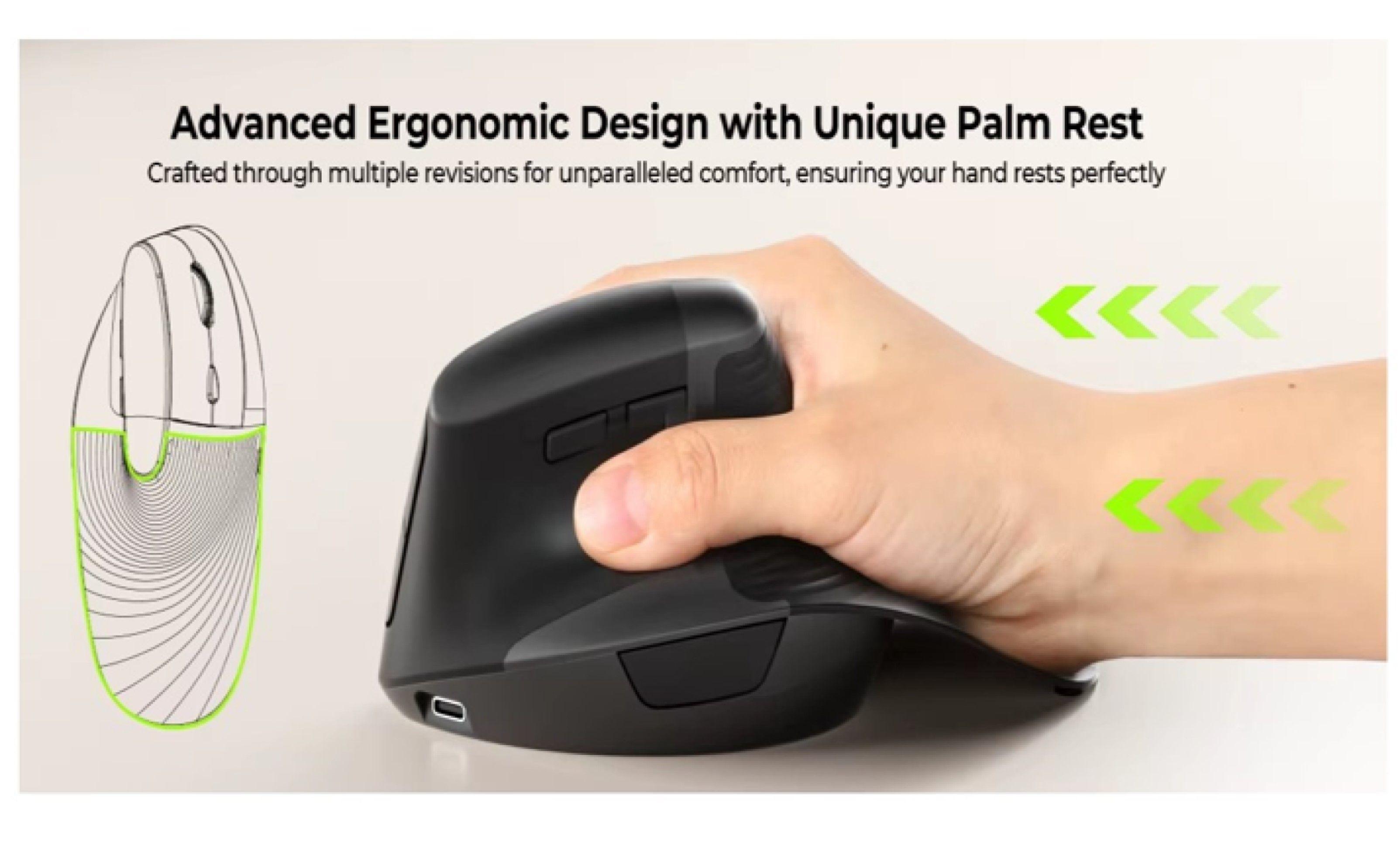Mouse Ergon mico Vertical Recargable con reposa mu eca-3
