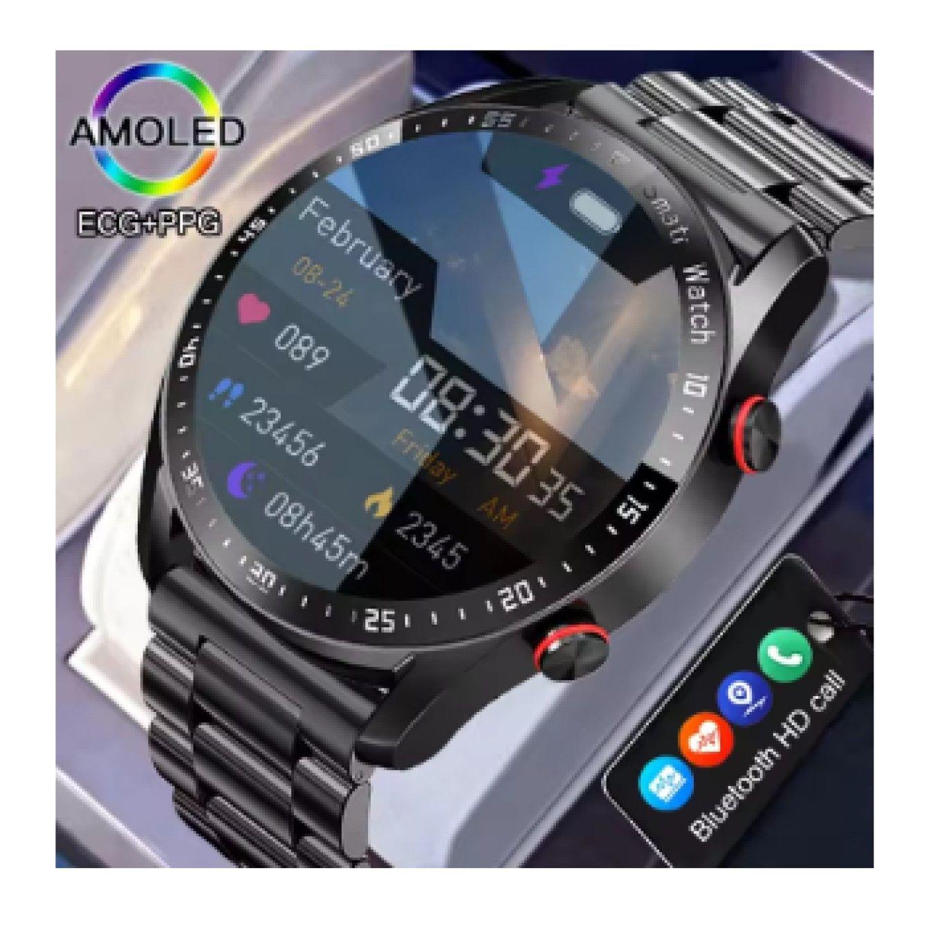 Reloj Inteligente Para Hombre Correa Metálica Monitor de Salud ,-2