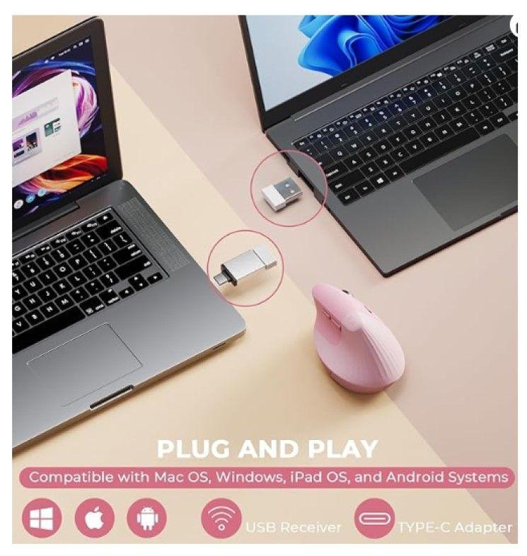 Mouse Ergonómico Recargable 2,4 USB -4