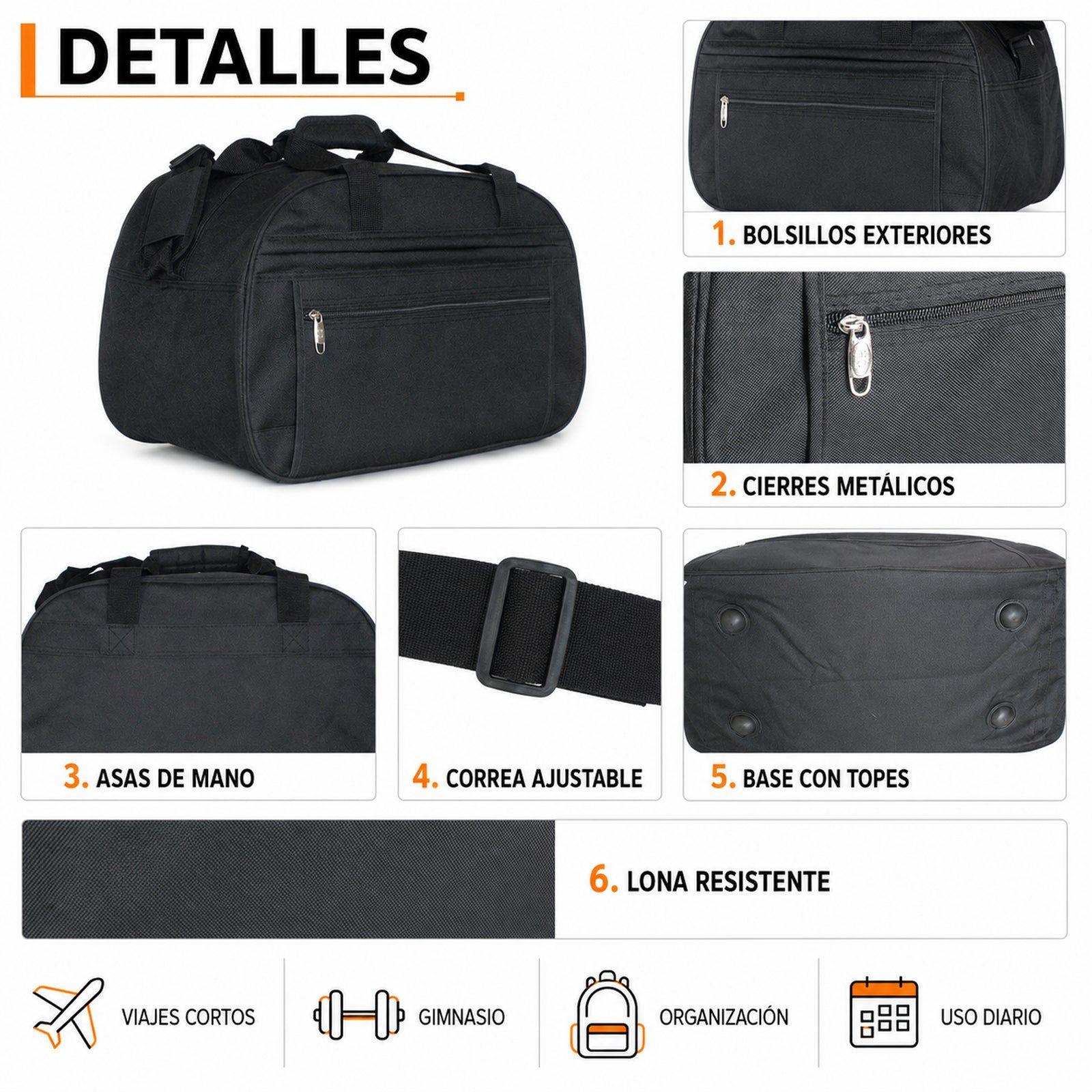 Bolso de Viaje 30 L Multiuso Lona Cierre Metálico-8