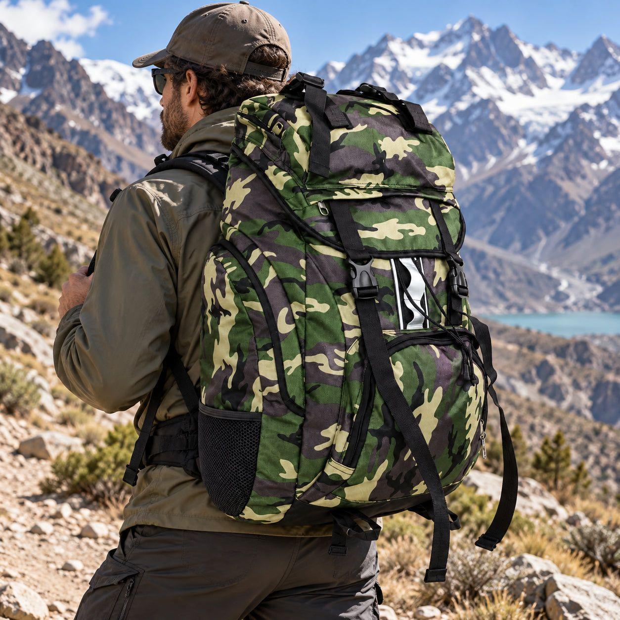 Mochila Trekking Militar Camuflada Impermeable 60 L-1