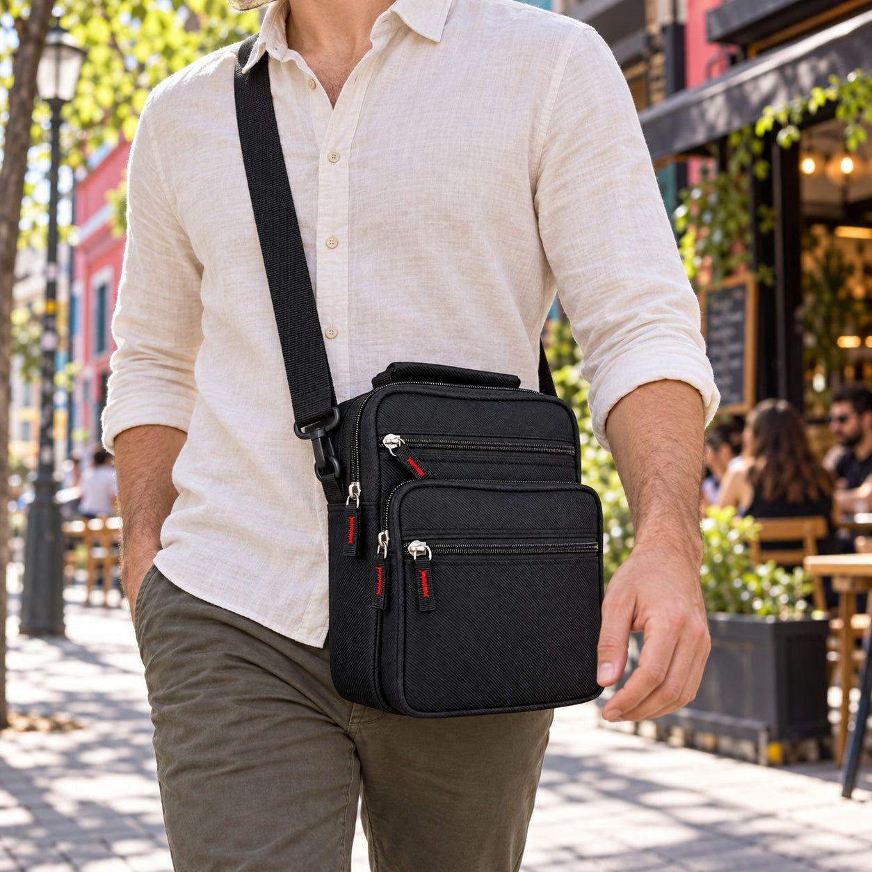 Bolso Cruzado Hombre M con Asa 4 Compartimientos 4,2 L-1