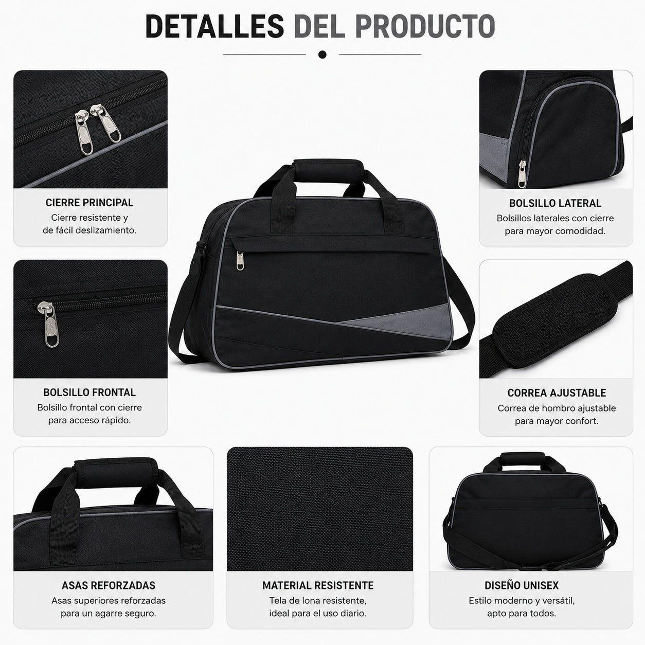 Bolso de Viaje 20 L Unisex Lona 3 Bolsillos-6