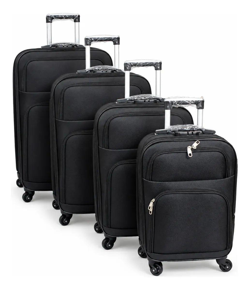 Set 4 Maletas de Viaje Lona 8, 10, 15 y 23 kg Ruedas 360°-0