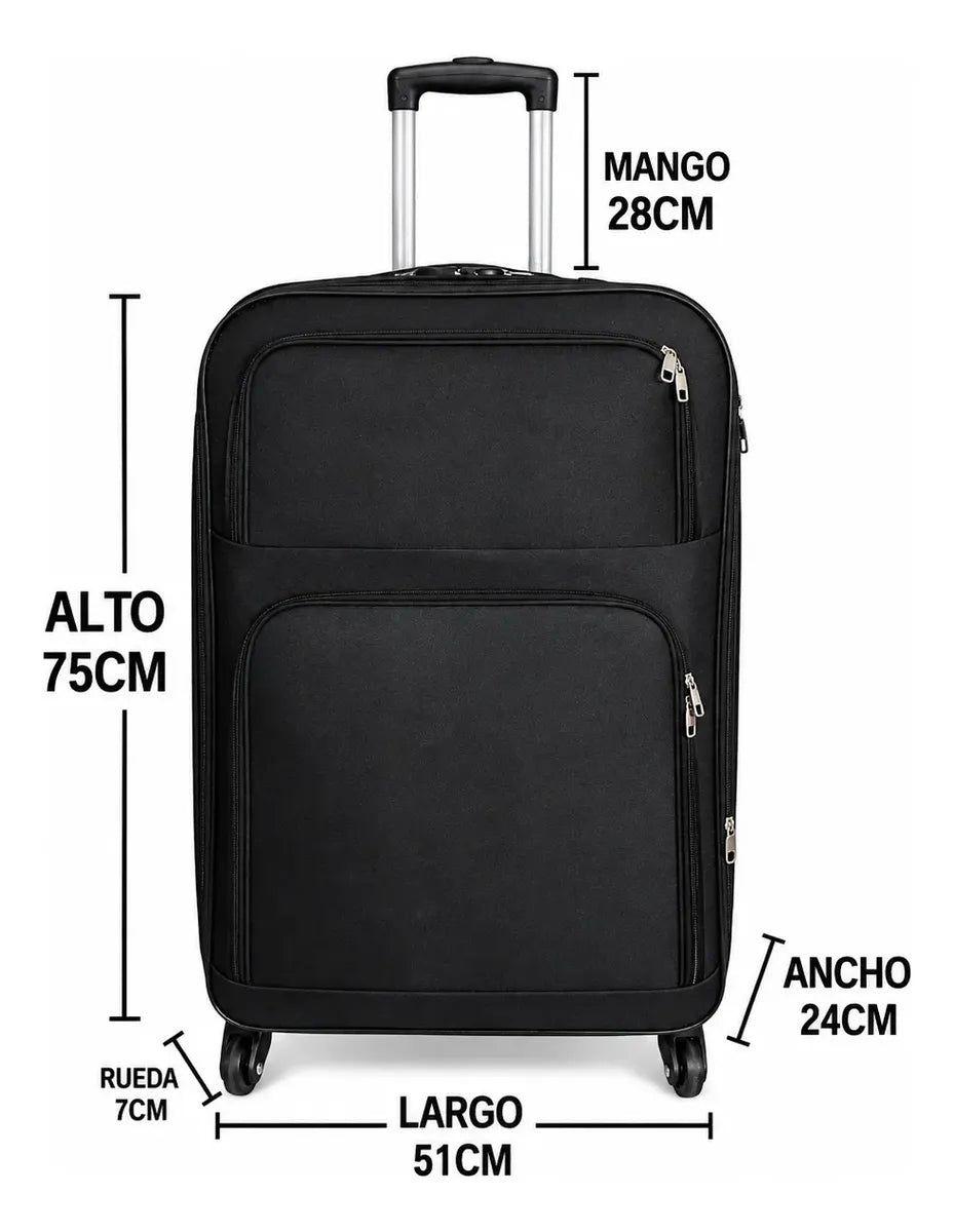Set 4 Maletas de Viaje Lona 8, 10, 15 y 23 kg Ruedas 360°-2