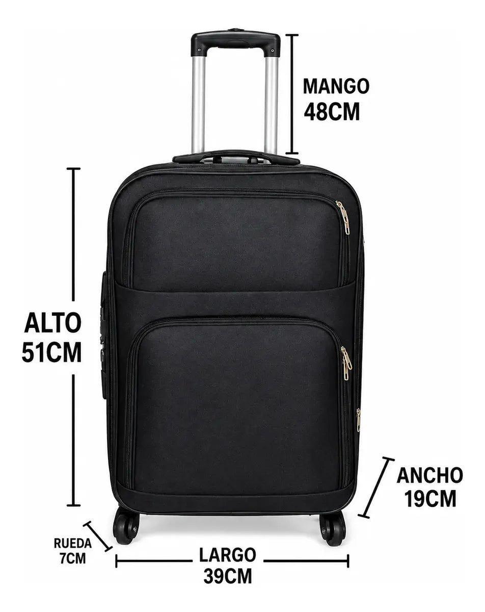 Set 4 Maletas de Viaje Lona 8, 10, 15 y 23 kg Ruedas 360°-4