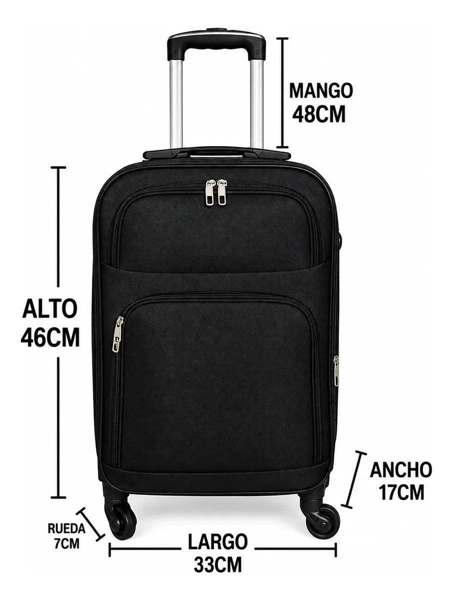 Set 4 Maletas de Viaje Lona 8, 10, 15 y 23 kg Ruedas 360°-5