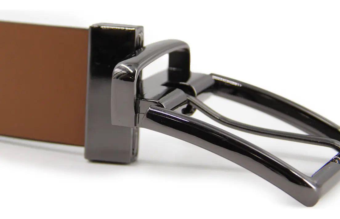 Cinturón Hombre Reversible Hebilla Gun Metal-0
