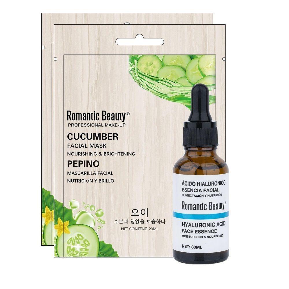 Pack Serum Facial de Pepino y Acido Hialuronico + 2 Mascarillas Faciales De Pepino-0