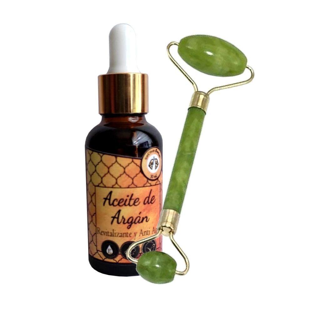 Pack Rodillo Facial Piedra Jade y Aceite de Argán Revitalizante-0