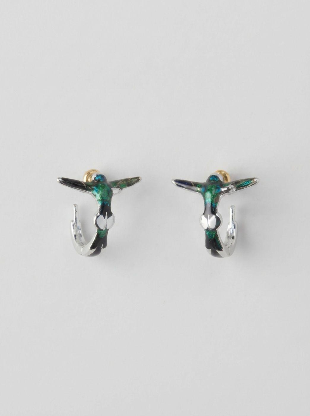 Aros de Plata 925 - Par de Aretes Colibri-1