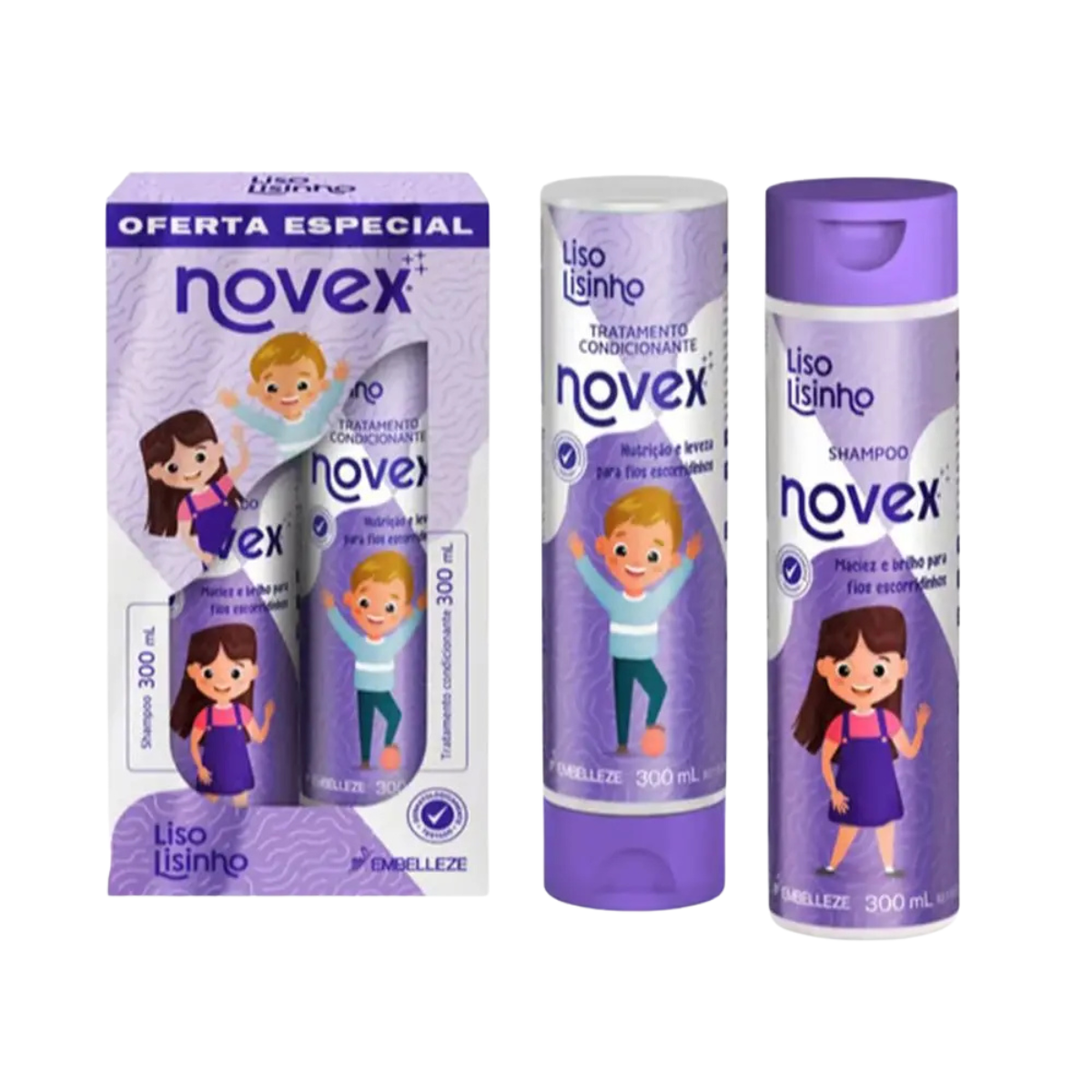 Novex Kit Shampoo Acondicionador + Desendredante Liso Lisiho-3