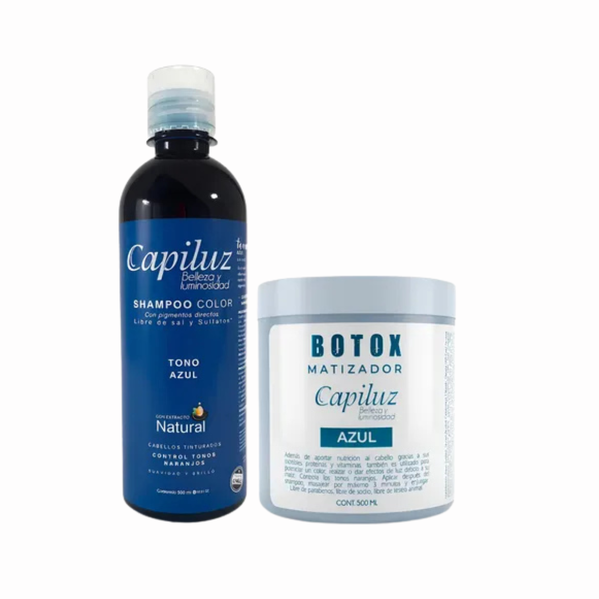 Capiluz Pack Shampoo Matizador Azul + B-tox Matizador Azul.-0