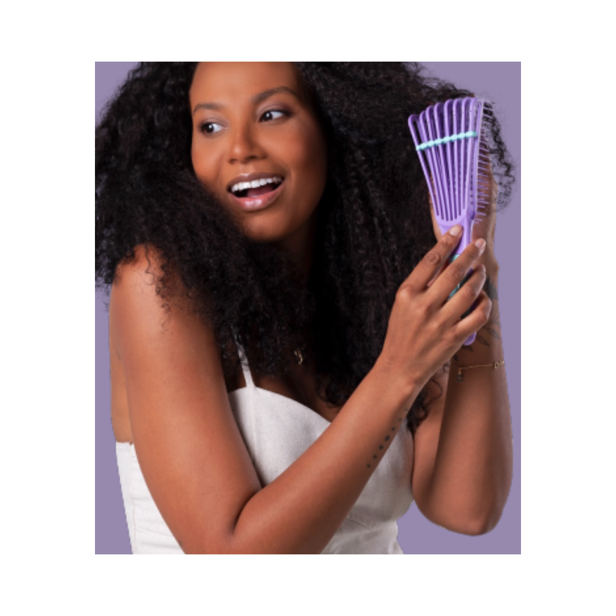 Cepillo Caracol Dompel Ondulada, Rizada y afro Violeta-4