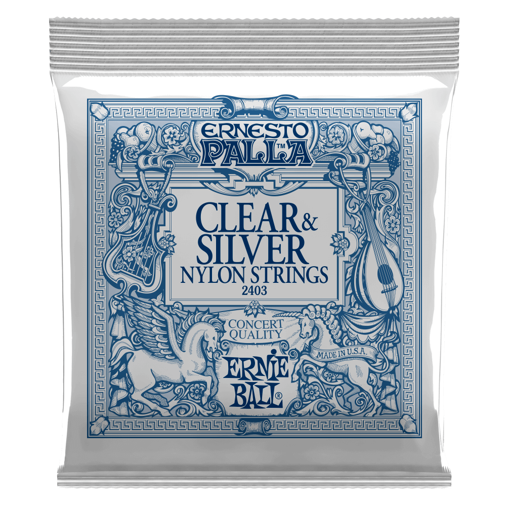 Cuerdas de guitarra clásica Ernie Ball Ernesto Palla - Cuerdas de nylon clear & silver-0