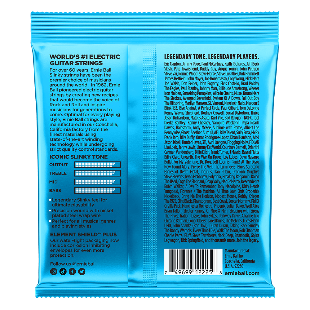 Cuerdas de guitarra eléctrica Ernie Ball Extra Slinky Nickel Wound | 8-38-1