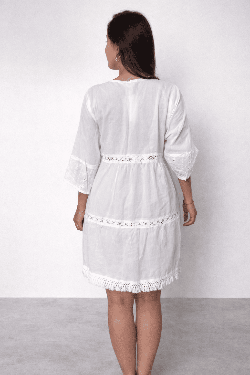 Vestido corto boho blanco-2