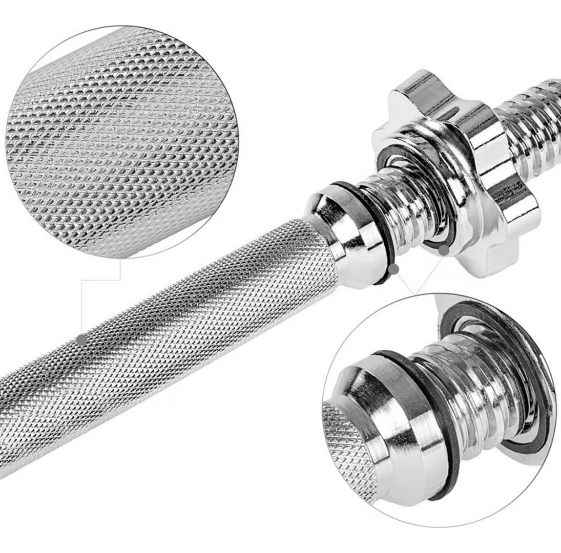 Barra Preolimpica 120cm Recta Cromada Gimnasio Fitness 4.5kg-3