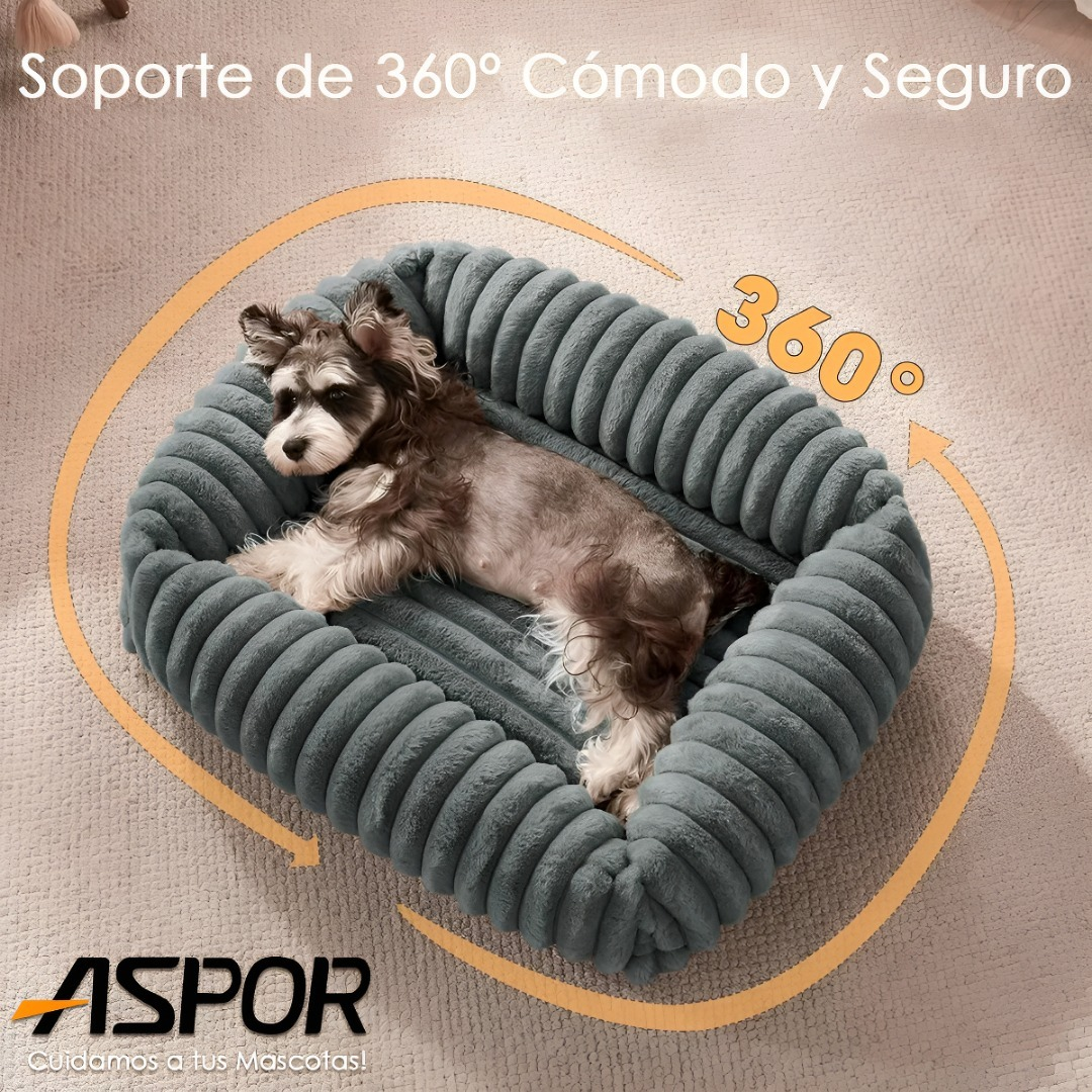 Cama Perro Lavable Antideslizante Y Tela Polar Talla M-3