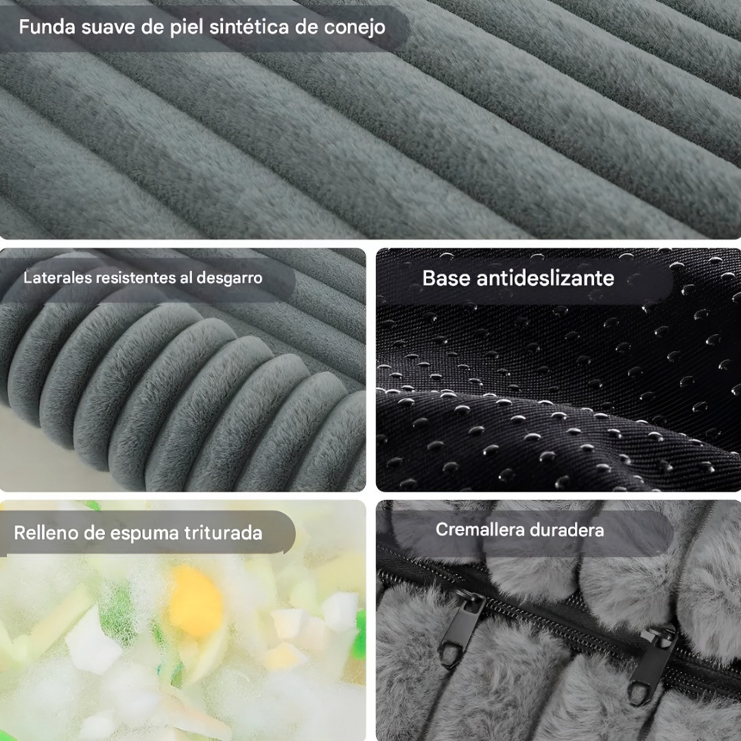 Cama Perro Lavable Antideslizante Y Tela Polar Talla M-4