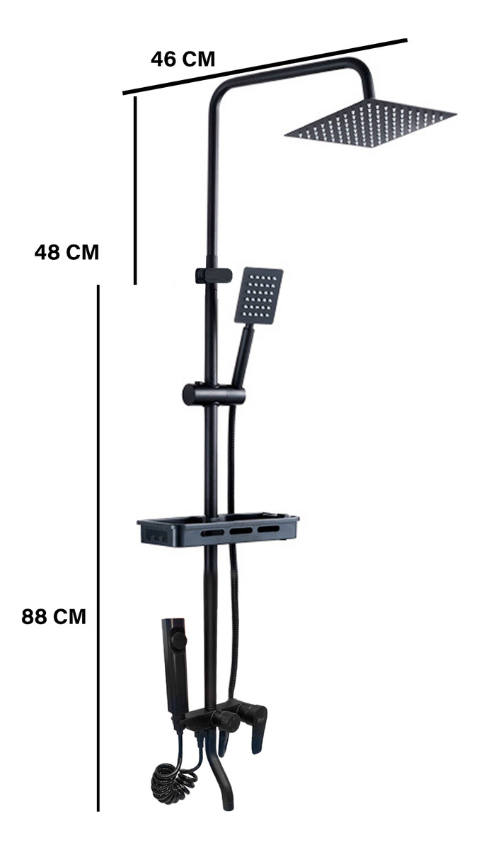Columna Ducha Rectangular Con Monomando Y Ducha Telefono-3