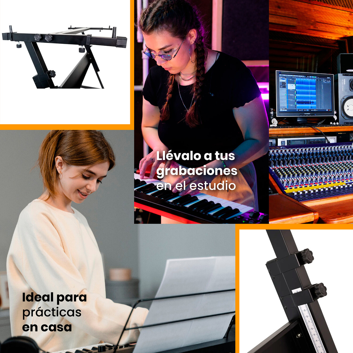 Atril Fijo Soporte Para Teclado Tipo Z Ajustable 81cm-2