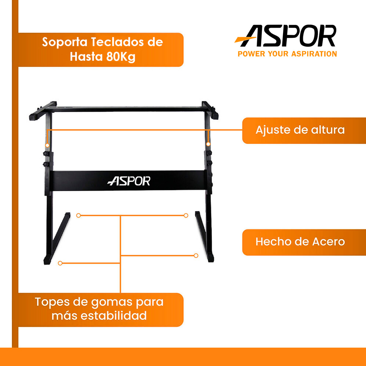 Atril Fijo Soporte Para Teclado Tipo Z Ajustable 81cm-3