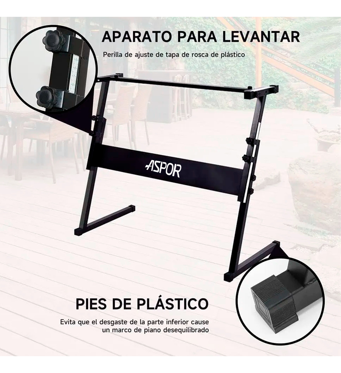 Atril Fijo Soporte Para Teclado Tipo Z Ajustable 81cm-6