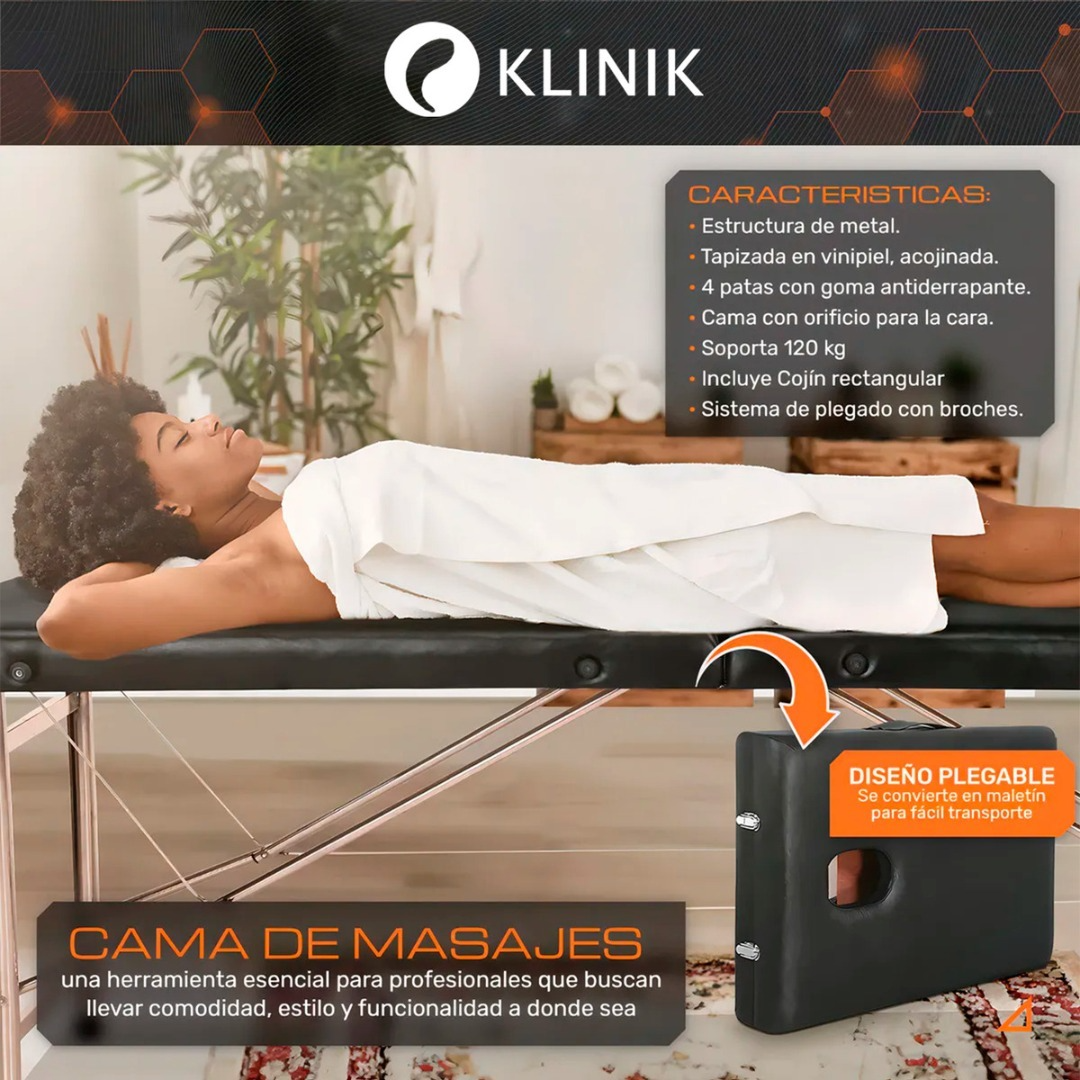 Camilla Cama Masajes 200kg Aluminio Plegable Acolchada Negro-6