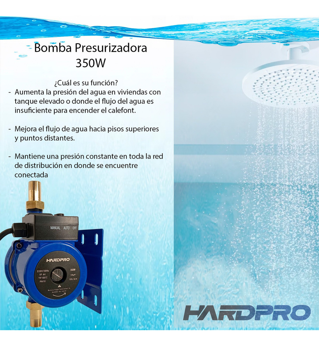 Bomba Presurizadora Agua 58 L/min 350 W-3