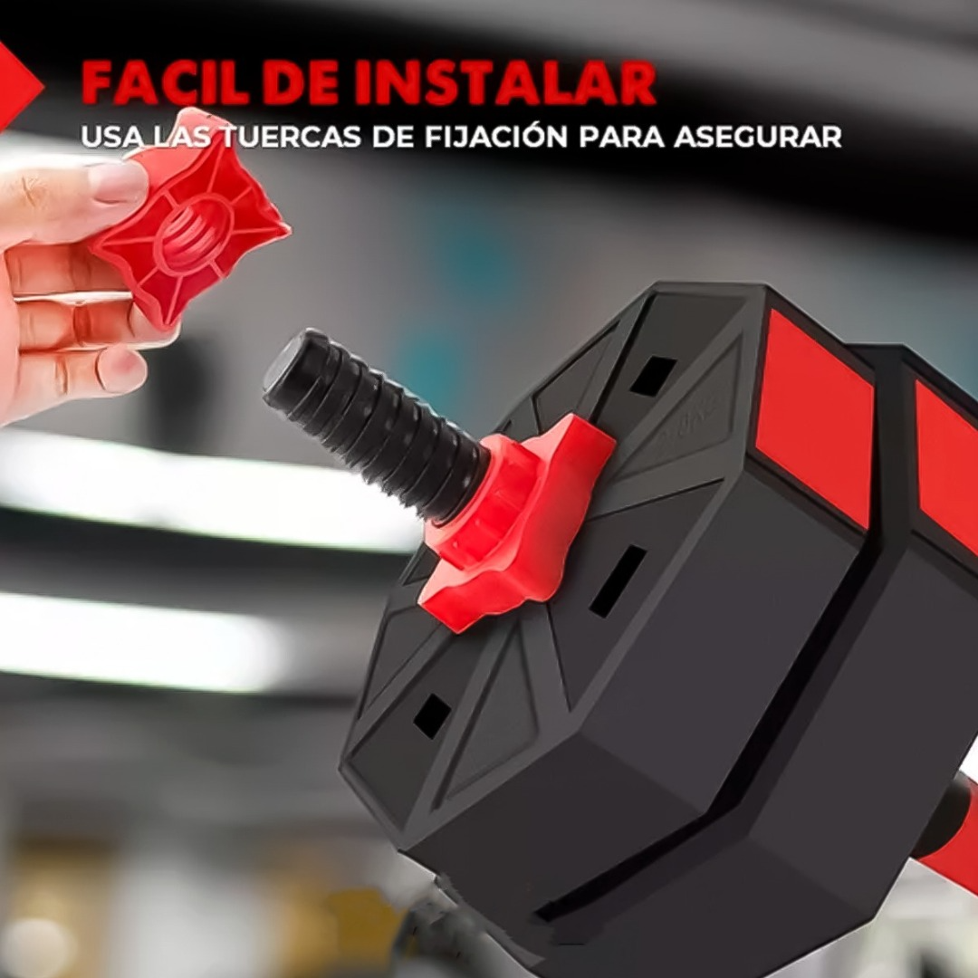 Set Mancuernas Pesas Ajustables 20kg Fitness Hexagonal-2