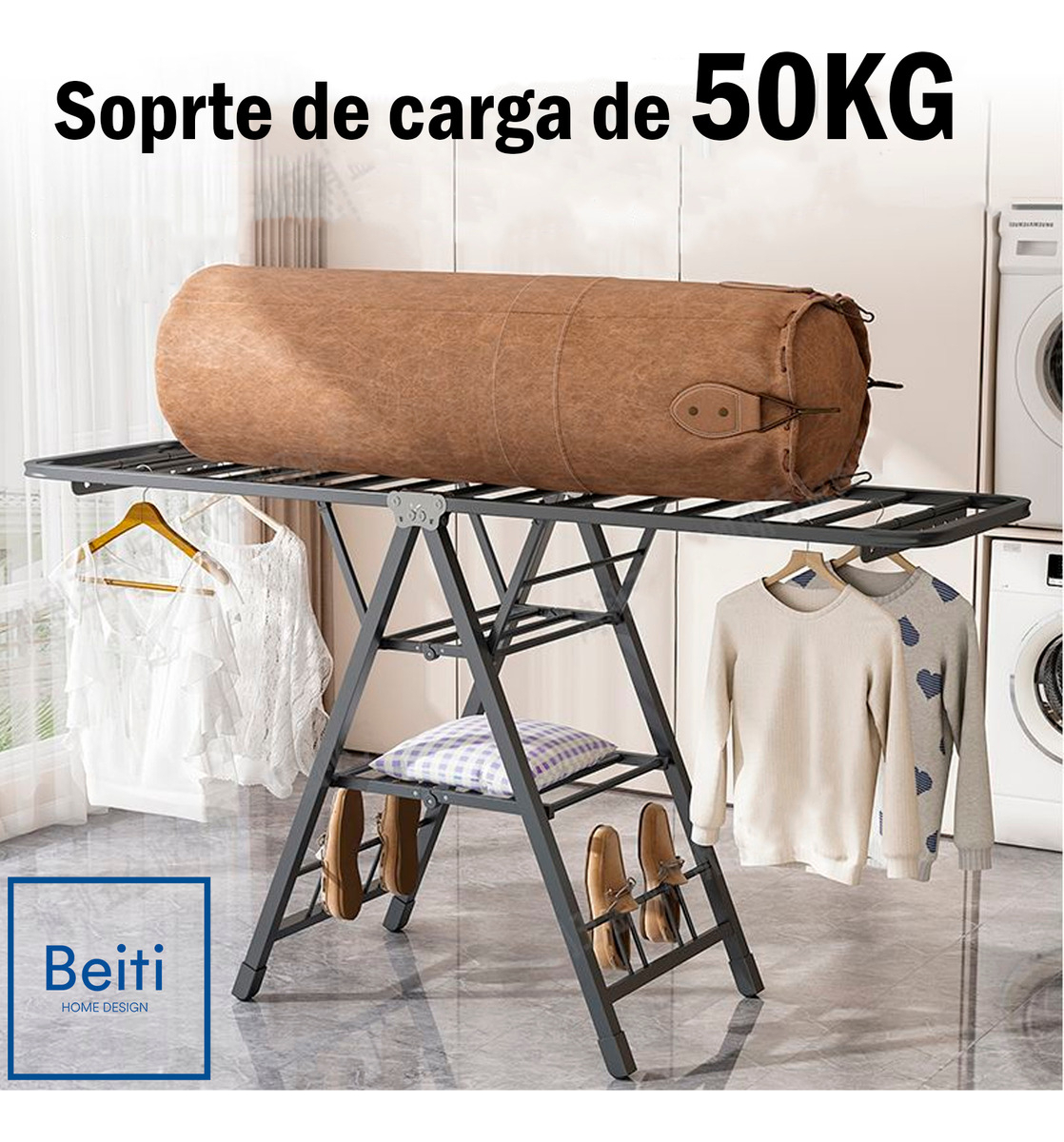 Tendedero Plegable Premium Acero Inox 170cm 50kg-3