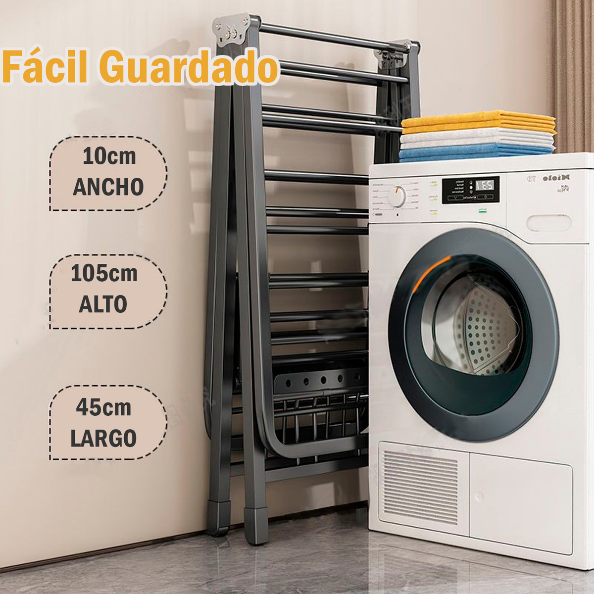 Tendedero Plegable Premium Acero Inox 170cm 50kg-6