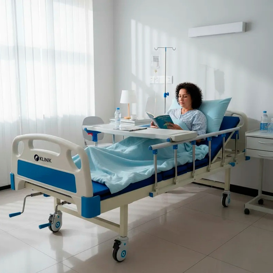 Cama Clínica Catre Manual Articulado 260kg Colchon Y Bandeja-7