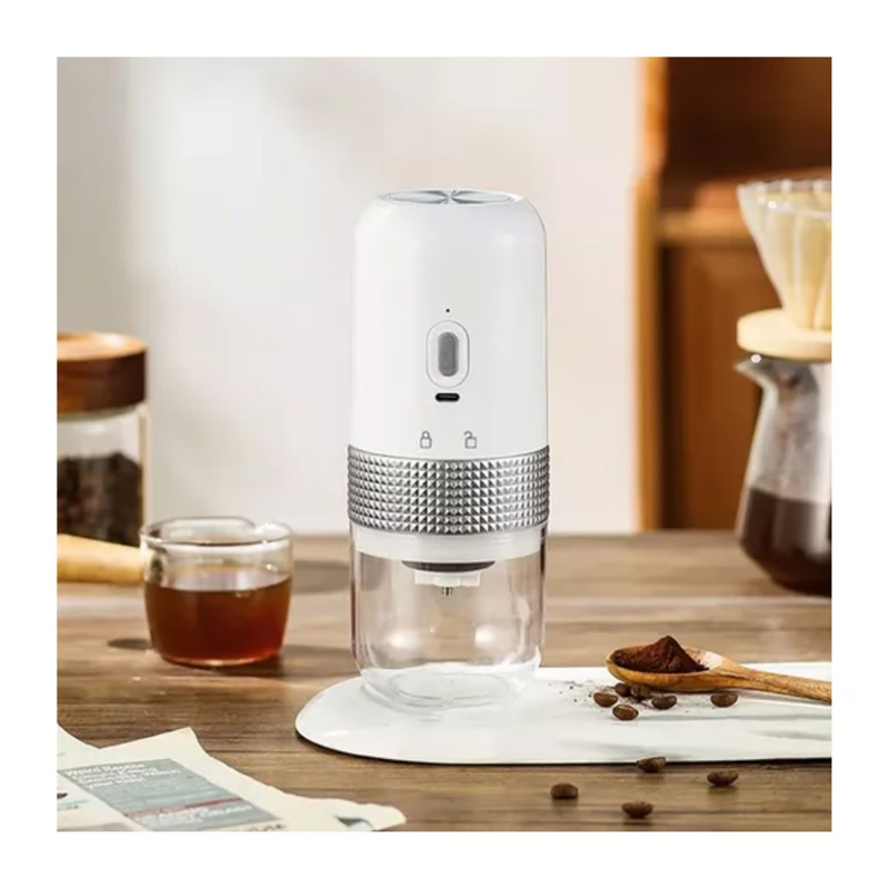Moledor De Cafe Y Especias Inalambrico Portatil Ceramica Molinillo Usb Blanco-0