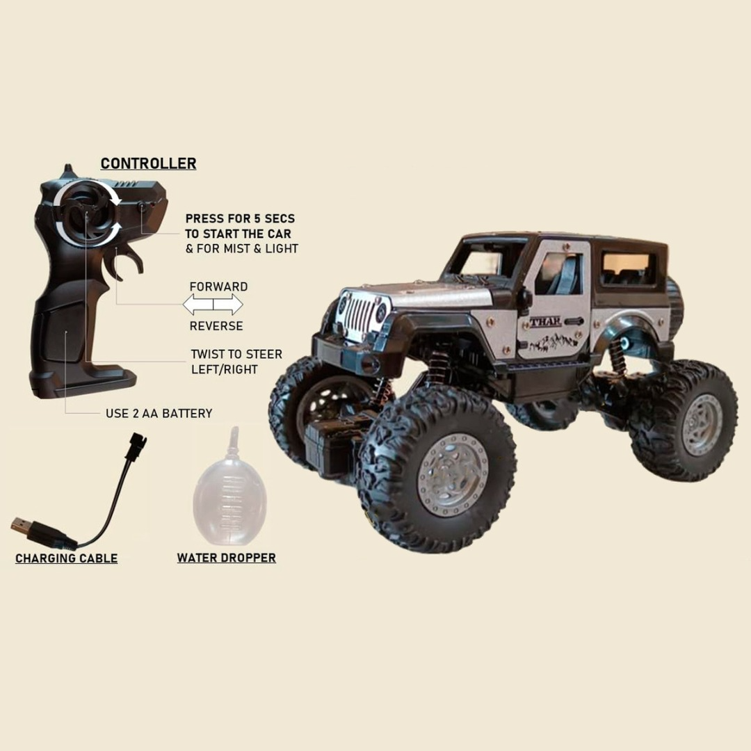 Auto Control Remoto Jeep Cross Country 2.4ghz Humo Y Luces Varios Colores-6