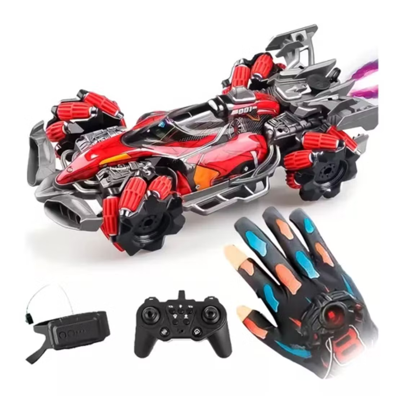 Auto F1 Con Control Gesto Guante 4x4 Lanza Humo Luz Led Rojo-0