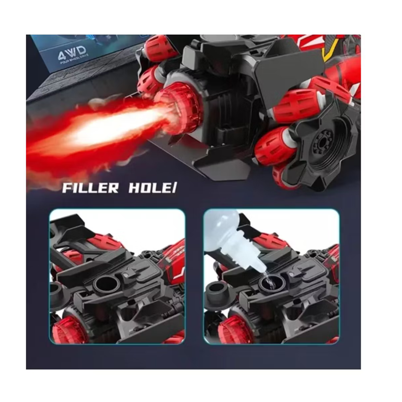 Auto F1 Con Control Gesto Guante 4x4 Lanza Humo Luz Led Rojo-1